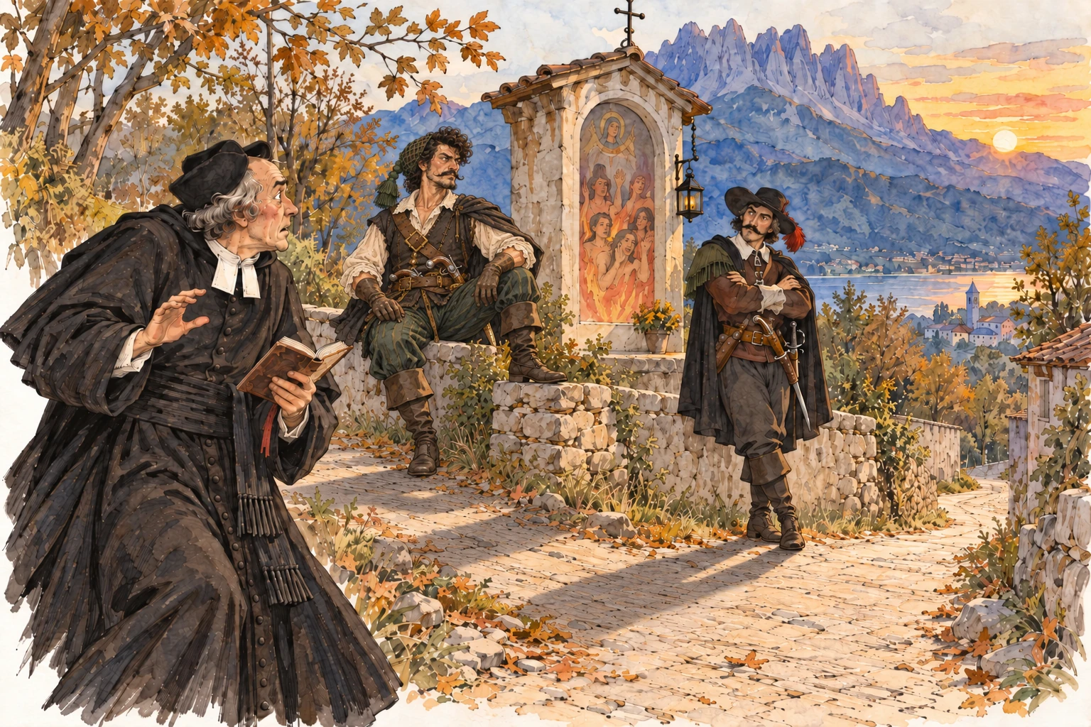 Illustrazione del capitolo 1: Don Abbondio e i bravi